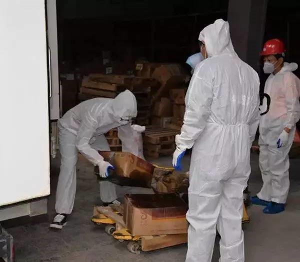 處理廢棄腐爛生鮮需穿戴防護服 處理廢棄腐爛生鮮需穿戴防護服